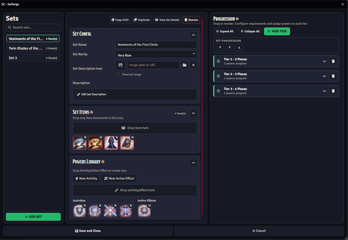 Set configuration overview